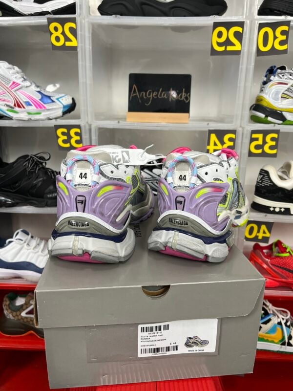 Balenciaga Runner Leather Free Grey Light Purple Neon Yellow White