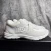 Chanel Low Top Trainer Reflective White Suede