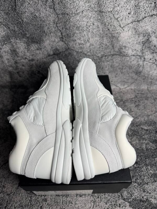 Chanel Low Top Trainer Reflective White Suede