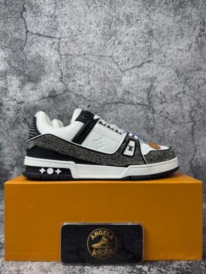 Louis Vuitton Trainer Black White Swarovski