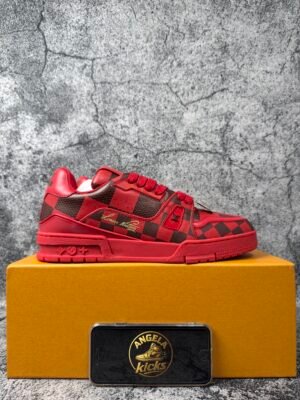 Louis Vuitton LV Trainer Sneaker Damier Pop Red