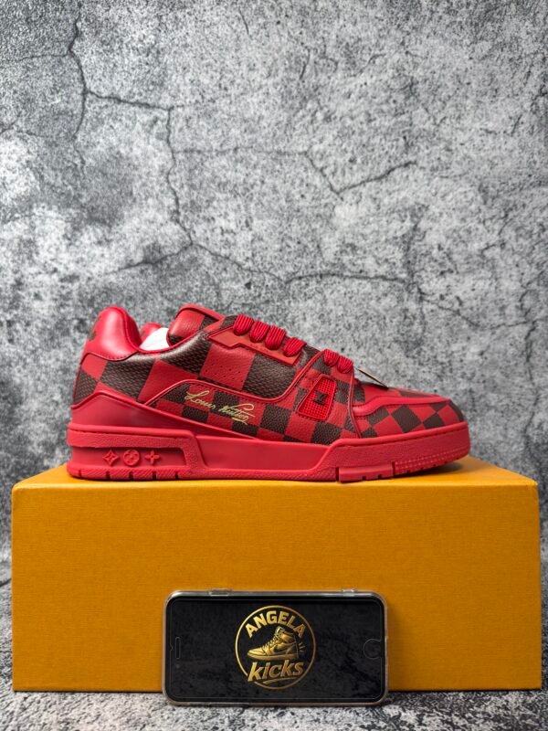 Louis Vuitton LV Trainer Sneaker Damier Pop Red