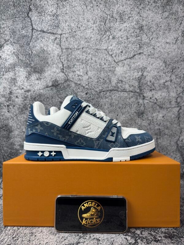 Louis Vuitton LV Trainer Monogram Denim White Blue