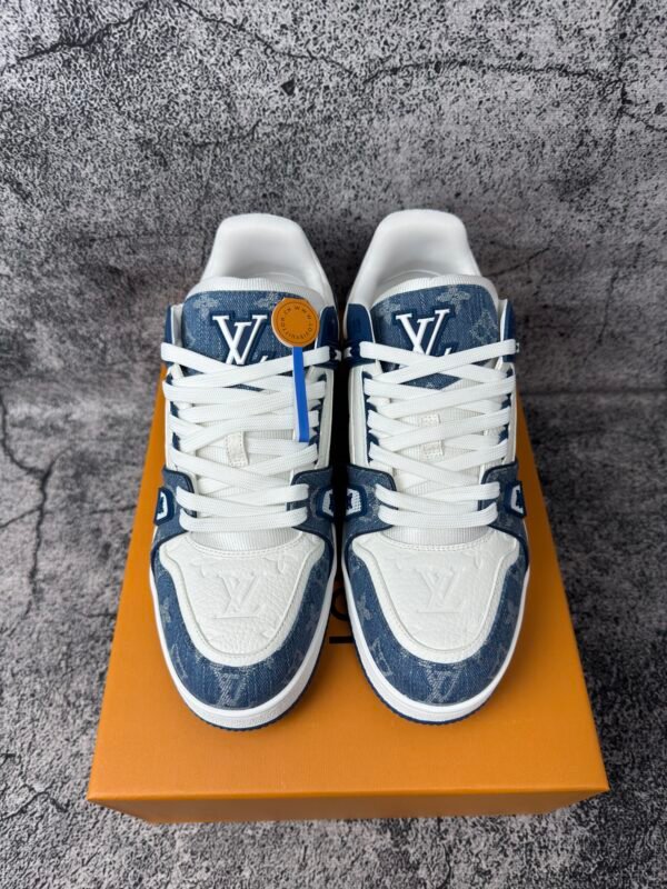 Louis Vuitton LV Trainer Monogram Denim White Blue