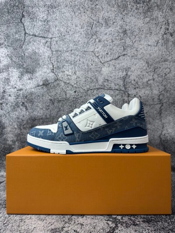 Louis Vuitton LV Trainer Monogram Denim White Blue