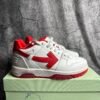 OFF-WHITE Out Of Office "OOO" Low Tops White Red