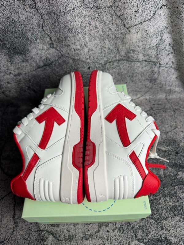 OFF-WHITE Out Of Office "OOO" Low Tops White Red