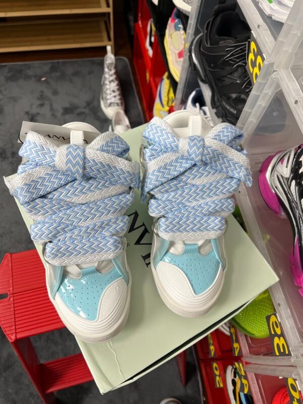 Lanvin Curb Sneaker White Light Blue