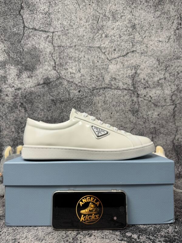 Prada Brushed Sneakers Leather White White