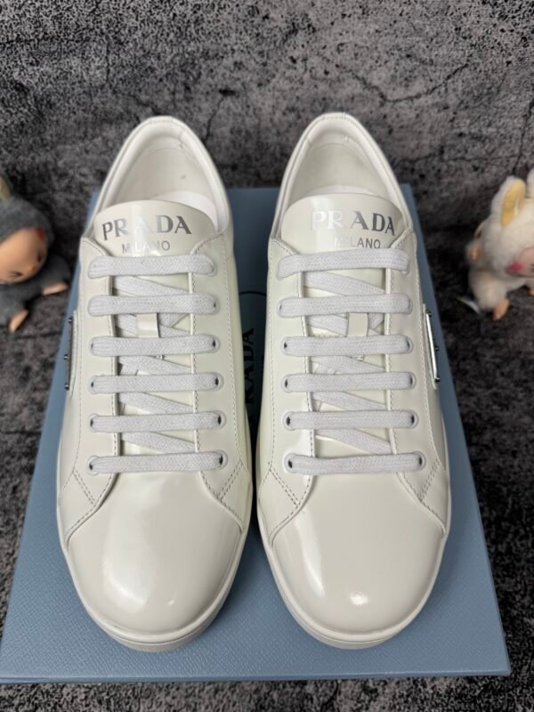 Prada Brushed Sneakers Leather White White