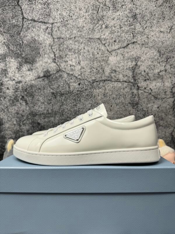 Prada Brushed Sneakers Leather White White