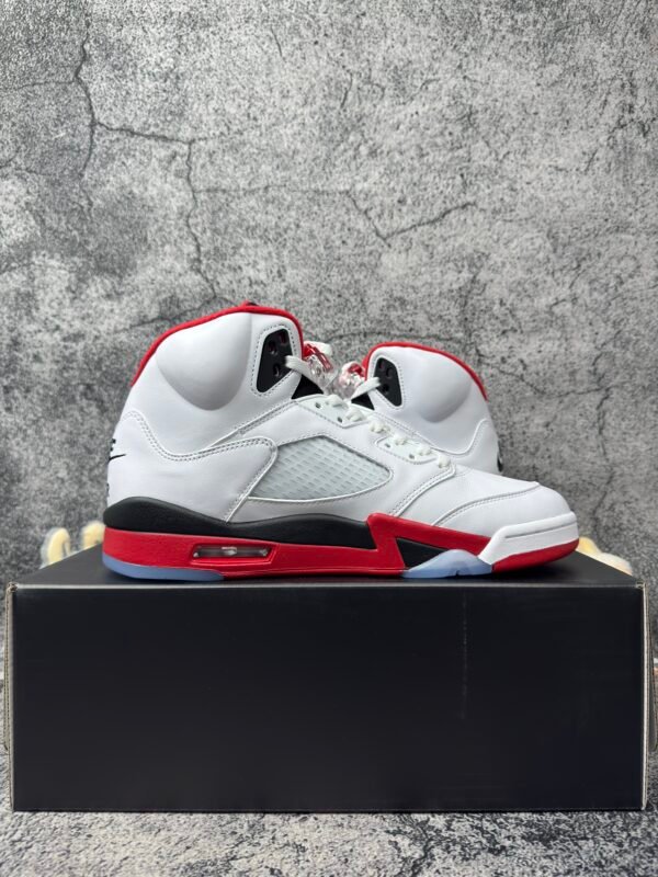 Jordan 5 Retro Fire Red Black Tongue