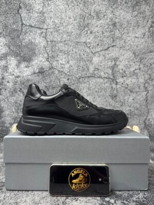 Prada PRAX 01 Sneakers Re-Nylon Brushed Leather Black Black