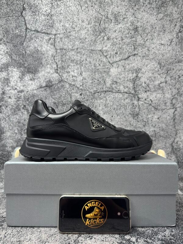 Prada PRAX 01 Sneakers Re-Nylon Brushed Leather Black Black