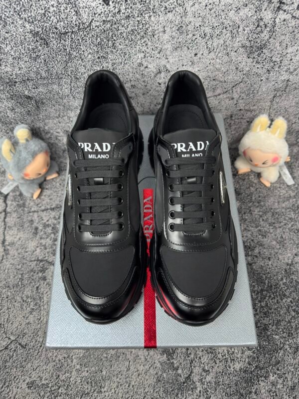 Prada PRAX 01 Sneakers Re-Nylon Brushed Leather Black Black