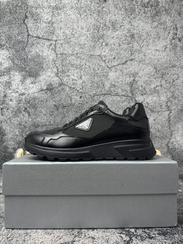 Prada PRAX 01 Sneakers Re-Nylon Brushed Leather Black Black