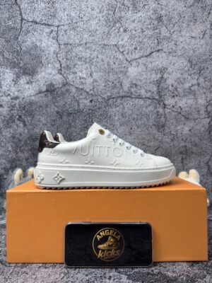 Louis Vuitton Time Out Debossed LV Monogram Leather White White