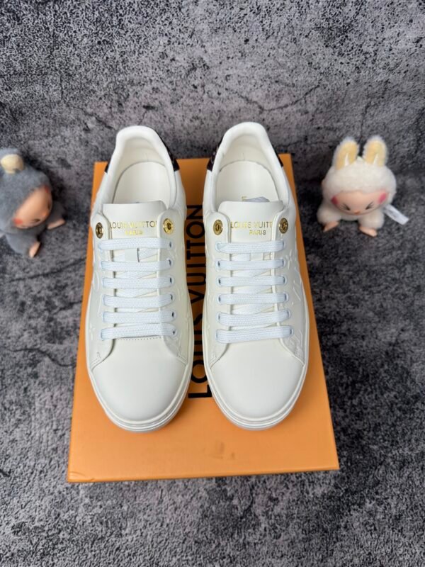 Louis Vuitton Time Out Debossed LV Monogram Leather White White