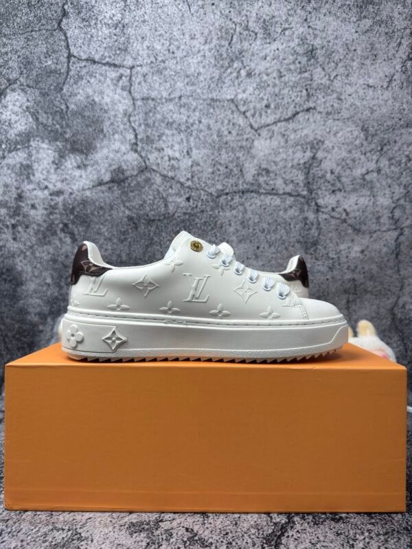 Louis Vuitton Time Out Debossed LV Monogram Leather White White