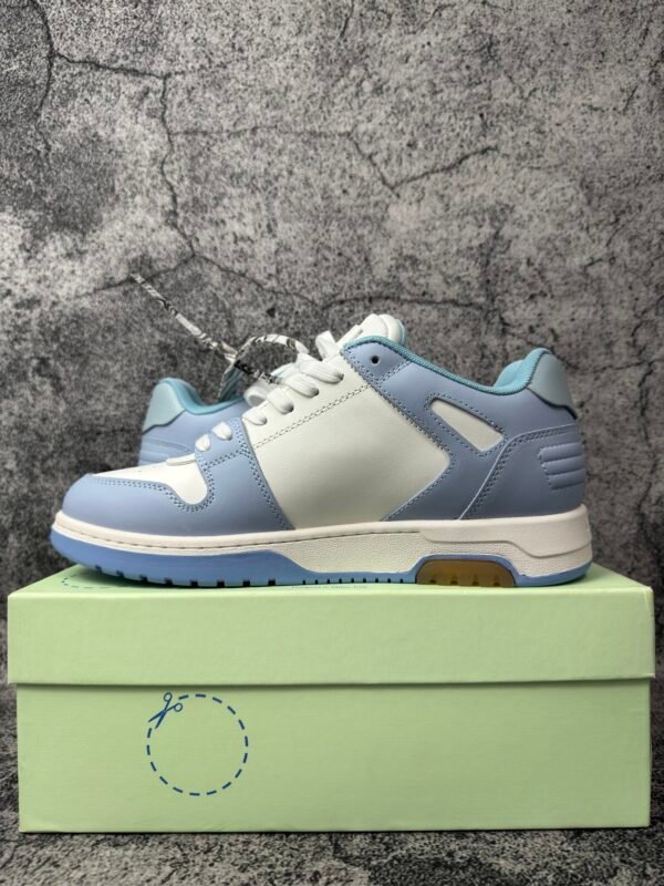 OFF-WHITE OOO Low Out Of Office Calf Leather White Light Blue