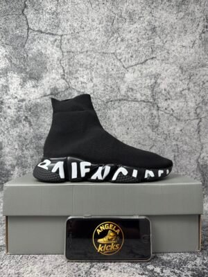 Balenciaga Speed Graffiti Black White