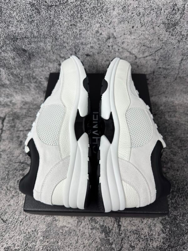 Chanel Low Top Trainer Suede White Black