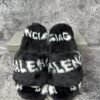 alenciaga Furry Closed AllOver Logo Black