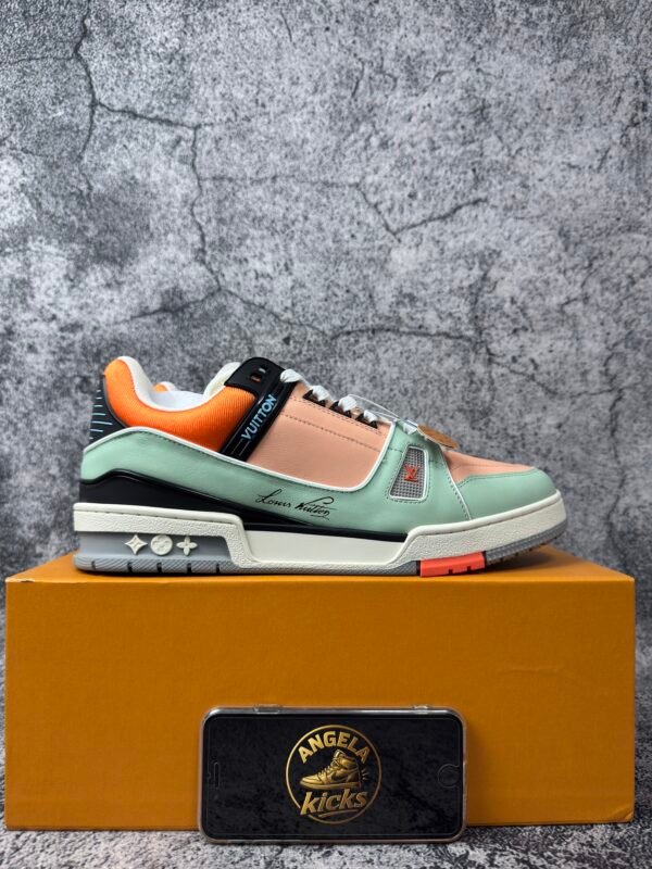Louis Vuitton LV Trainer Orange Teal Vintage
