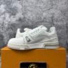 Louis Vuitton Trainer White Grey Signature