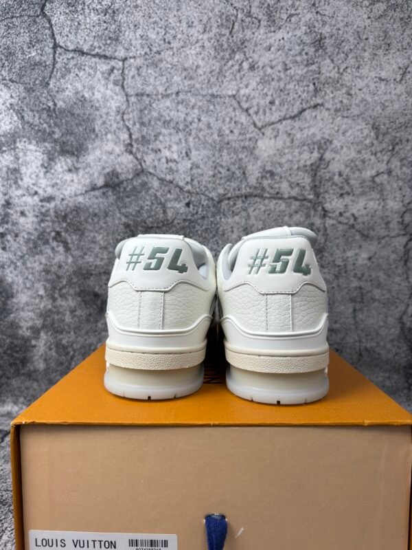 Louis Vuitton Trainer White Grey Signature