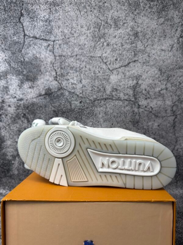 Louis Vuitton Trainer White Grey Signature