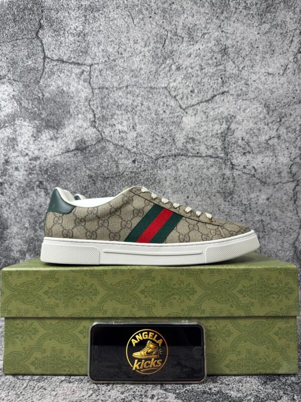 Gucci Ace GG Crystal Canvas Web Beige