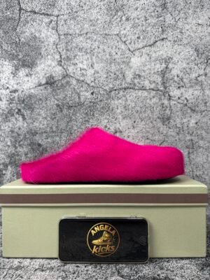 Marni Long Hair Calfskin Fussbett Sabot Mule Prune Violet