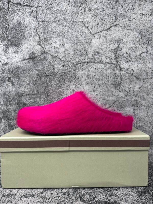 Marni Long Hair Calfskin Fussbett Sabot Mule Prune Violet