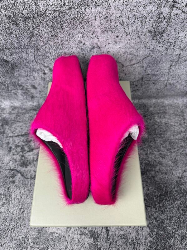 Marni Long Hair Calfskin Fussbett Sabot Mule Prune Violet