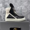Rick Owens Geobasket High Black Milk & Chrome Hearts