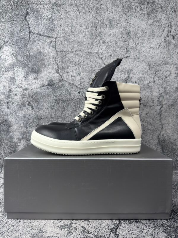 Rick Owens Geobasket High Black Milk & Chrome Hearts