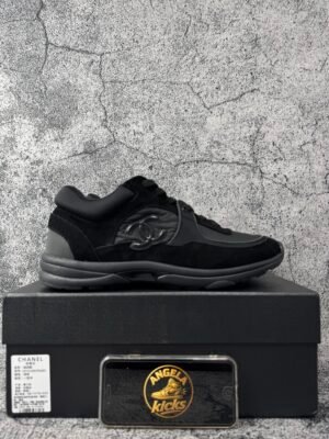 Chanel Triple Black Chanel CC Logo Low Top