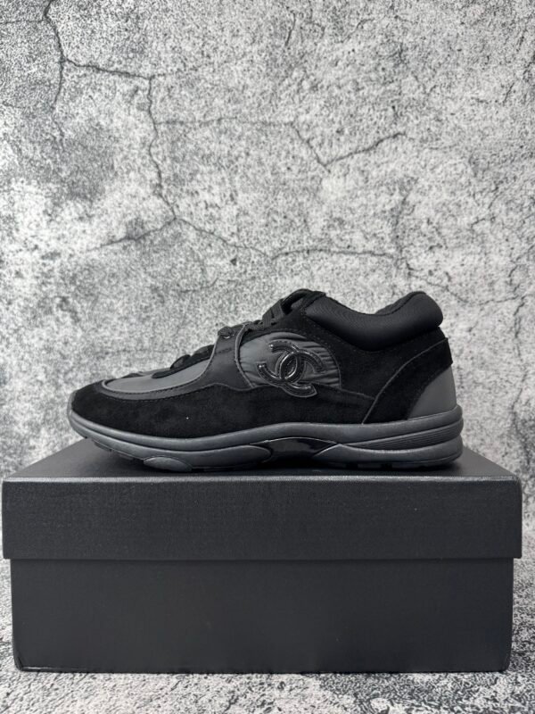 Chanel Triple Black Chanel CC Logo Low Top