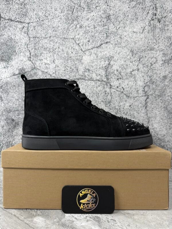 Christian Louboutin Lou Spikes Flat Black Black