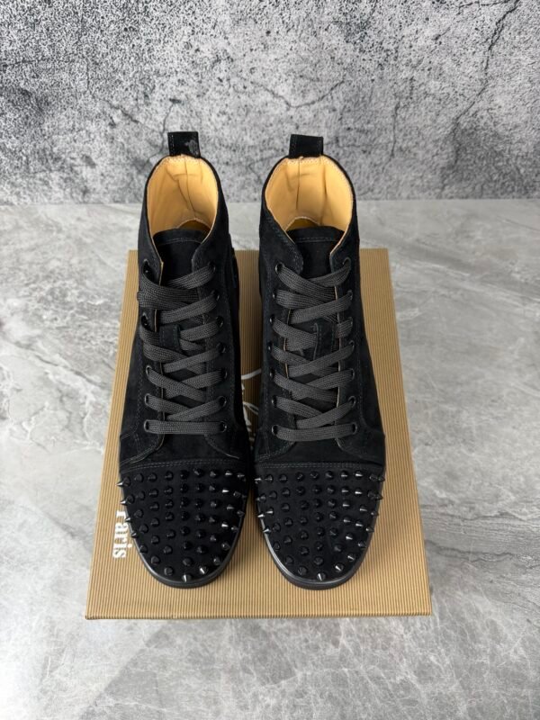 Christian Louboutin Lou Spikes Flat Black Black