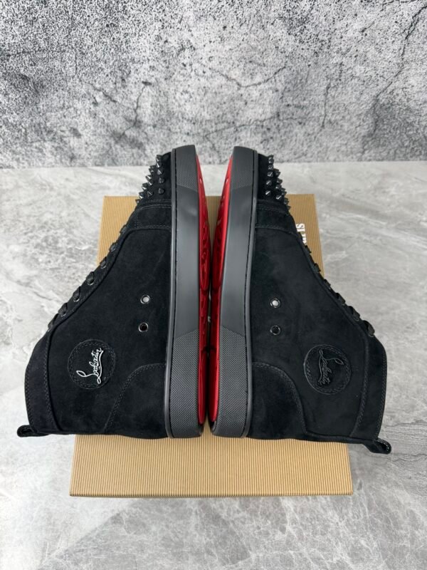 Christian Louboutin Lou Spikes Flat Black Black