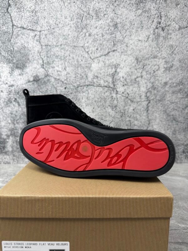 Christian Louboutin Lou Spikes Flat Black Black