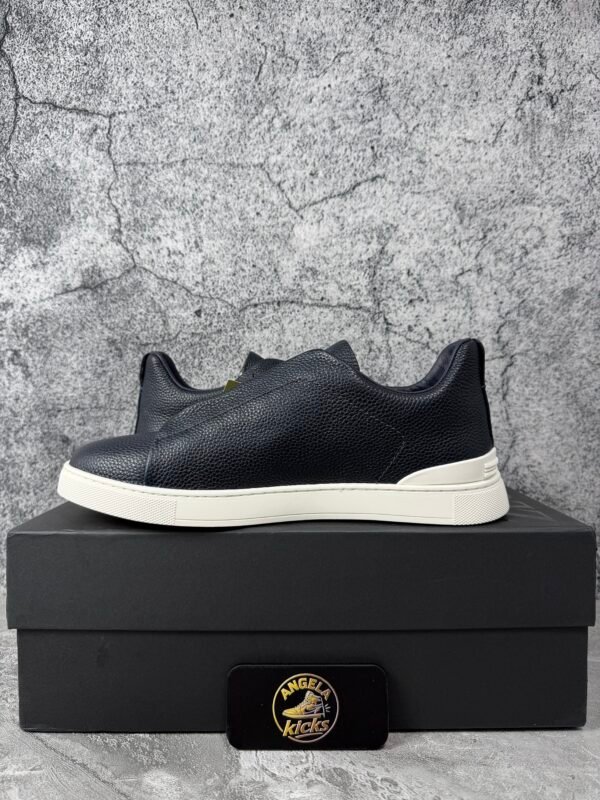 Zegna Deerskin Triple Stitch Navy Blue