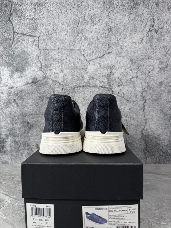 Zegna Deerskin Triple Stitch Navy Blue