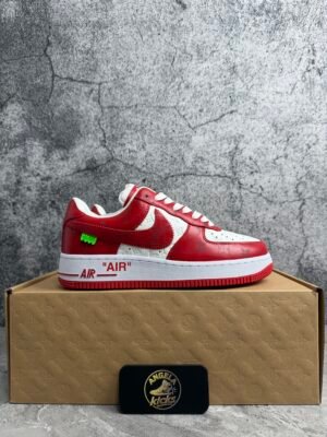 Louis Vuitton Nike Air Force 1 Low By Virgil Abloh White Red