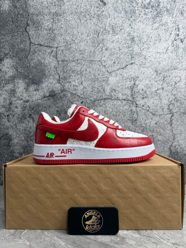 Louis Vuitton Nike Air Force 1 Low By Virgil Abloh White Red
