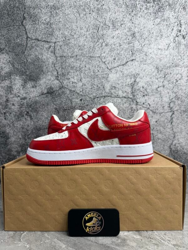 Louis Vuitton Nike Air Force 1 Low By Virgil Abloh White Red
