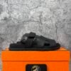 Hermes Chypre Sandal Noir Calfskin Leather