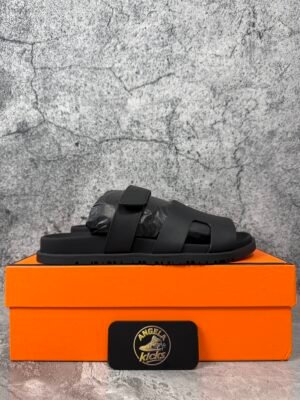 Hermes Chypre Sandal Noir Calfskin Leather